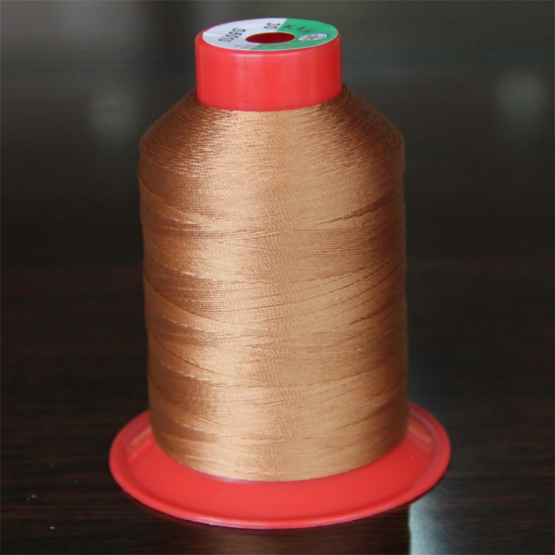 Recycled polyester high-strength sewing thread